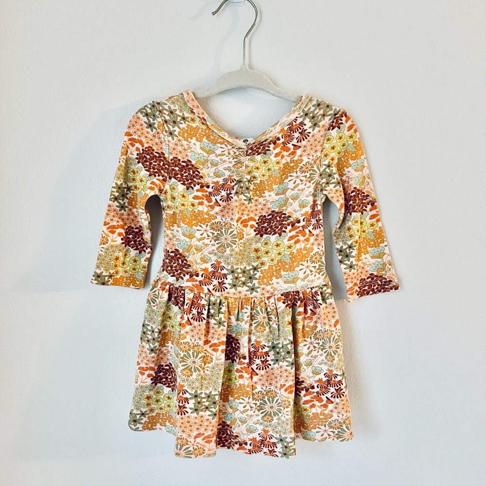 12-18m Kate Quinn Long Sleeve Autumn Floral Dress Kids Girls Organic Cotton - Picture 3 of 6